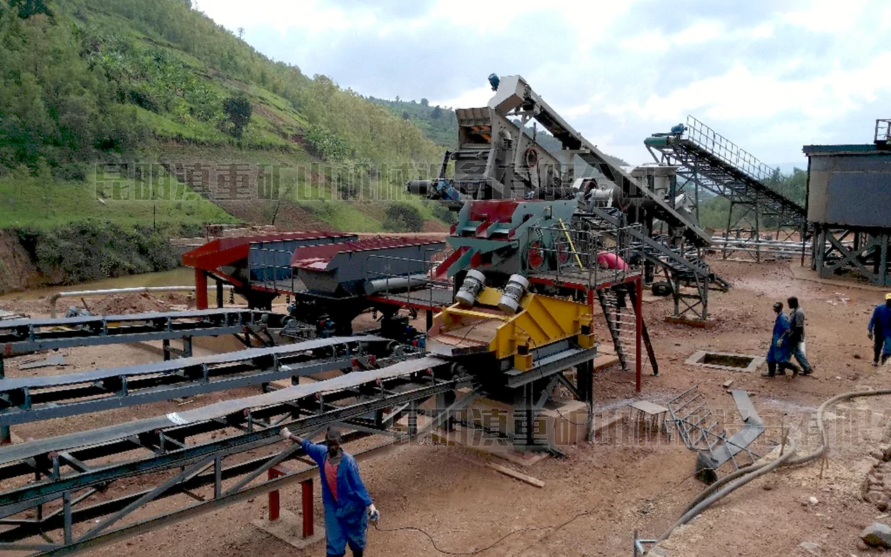 昆明易倍emc官网矿机出口非洲的跳汰机正在安装调试/